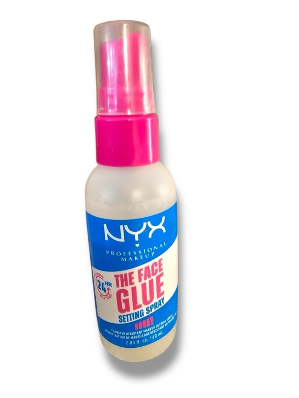 NYX The Face Glue Setting Spray - Pink & Blue Packaging